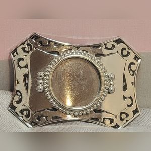 Vintage Silver Chrome Colored Western Style Belt Buckle